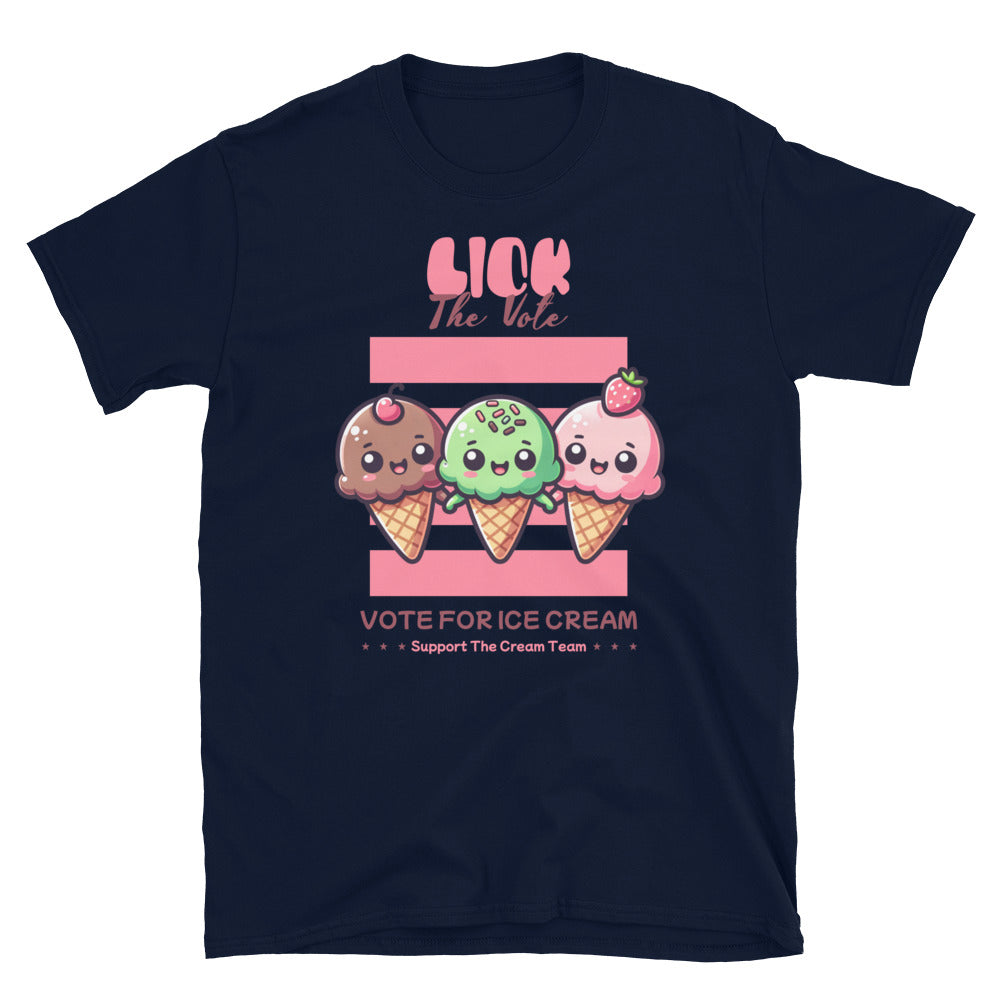 Lick The Vote Kawaii Ice Cream TShirt - Navy Color - https://ascensionemporium.net